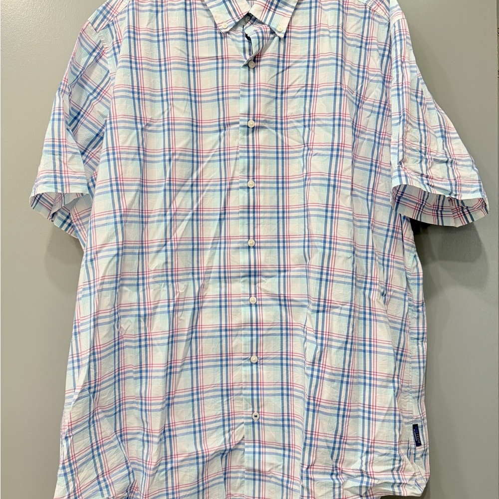 Nautica Men's Casual Plaid Button Down Shirt - Blue, Red, White